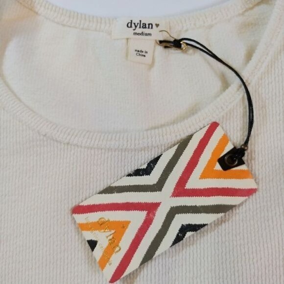 Dylan by True Grit NWT Thermal Tunic Top Womens Medium Asymmetric Hem Ivory - Picture 5 of 7